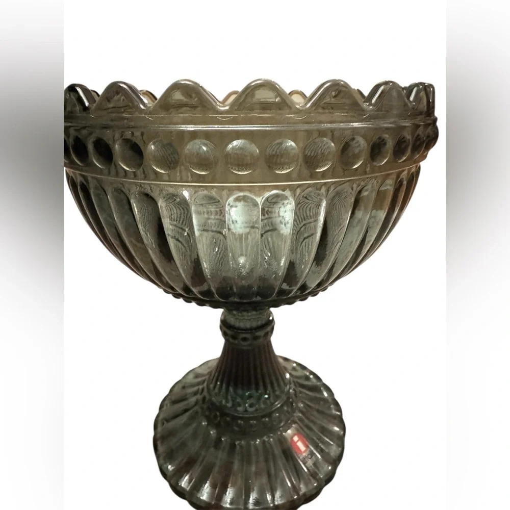 Iittala Marimekko Grey Maribowl on Foot 155mm Finland Glass Gothic Dessert Candy - Picture 2 of 4